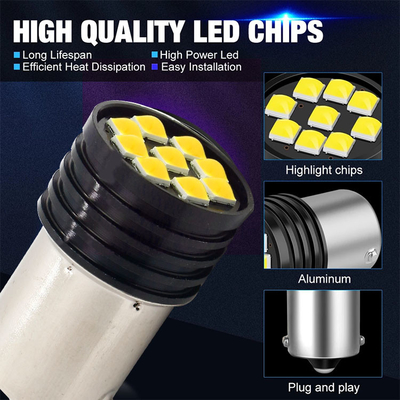 1157 BAY15D LED P21/5W 1156 BA15S P21W المصابيح LED 9 SMD 3030 R5W R10W سيارة عكسية الضوء للامعة