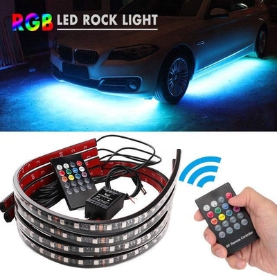 مصابيح السيارة الداخلية LED متعددة الألوان التحكم عن بعد مرنة ABS 12 فولت سيارة LED الشريط الضوء