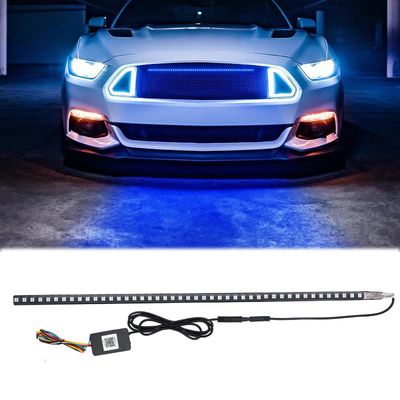 شراء مصابيح الكهربائية ABS للسيارات الداخلية LED مضادة للماء 56CM سيارة فلاش ستروب ضوء كابتن رايدر كاشف الضوء online manufacture