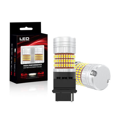 شراء مصابيح CANBUS LED مدمجة في المقاومة 3156 3157 3156K P27W T25 مع رقائق LED 3014 27W 1000LM اللون الأبيض اللون الأحمر لضوء إشارة التحول 12 فولت online manufacture