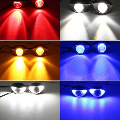 300LM 6000K مخصص للدراجات النارية الصمام المصابيح الأمامية أضواء عين الصقر 10SMD