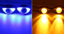 300LM 6000K مخصص للدراجات النارية الصمام المصابيح الأمامية أضواء عين الصقر 10SMD