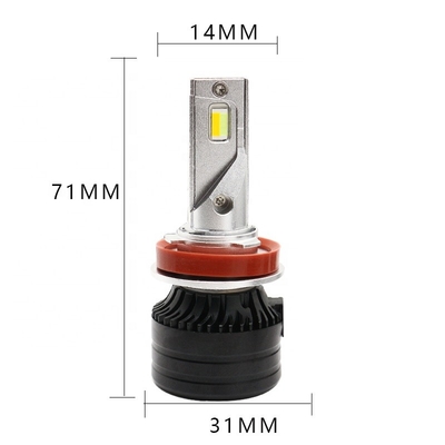 مصباح أمامي للسيارة LED H11 المصابيح الأمامية LED ثلاثية الألوان كشافات ضباب للسيارة 12-36 فولت مصباح معدل