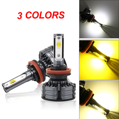 العالمي 3 ألوان ألمع لمبات المصباح LED H1 H3 H4 H7 H11 9005 9006
