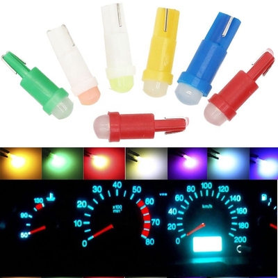 أضواء مؤشر led 12 فولت للسيارات T5 COB 1SMD 3D أحمر / أخضر / أصفر / أزرق / أبيض LED