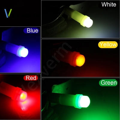 أضواء مؤشر led 12 فولت للسيارات T5 COB 1SMD 3D أحمر / أخضر / أصفر / أزرق / أبيض LED
