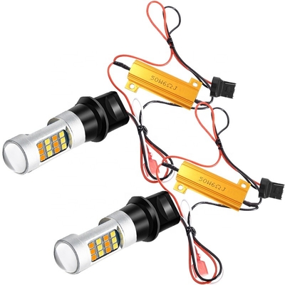 أضواء إشارة الانعطاف LED 2835 42SMD لون مزدوج 7440 T20 CANBUS لمنع اصطراب