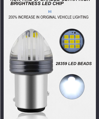 مصابيح إشارة الانعطاف LED للفرامل عالية الطاقة 1156 مع مصباح فرامل لمبة LED 2835 12V في Canbus