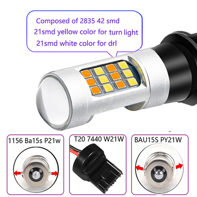 OEM السيارات 1157 بقيادة T20 بقيادة الفرامل وأضواء إشارة الانعطاف 2835 7443 أضواء السيارة البيضاء الساطعة
