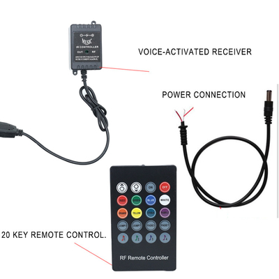 الملونة التحكم الصوتي أجواء سيارة المصباح بقيادة قطاع الزخرفية RF Rgb 5050