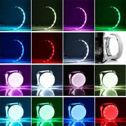 360 درجة RGB تزيين RingLED أضواء السيارة المحيطة عيون الشيطان أضواء السيارة