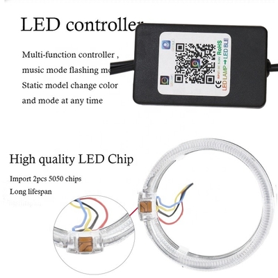 DRL RGB هالو خواتم سيارة الداخلية Led أضواء محيط CCFL عيون الملاك الشيطان 80 مللي متر 95 مللي متر 105 مللي متر 110 مللي متر