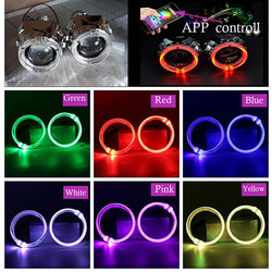 DRL RGB هالو خواتم سيارة الداخلية Led أضواء محيط CCFL عيون الملاك الشيطان 80 مللي متر 95 مللي متر 105 مللي متر 110 مللي متر