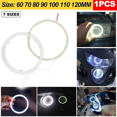 دراجة نارية DRL LED أضواء السيارة المحيطة مصباح الضباب COB 60 مللي متر 70 مللي متر 80 مللي متر 90 مللي متر 100 مللي متر 110 مللي متر