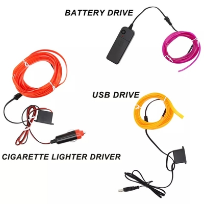 RGB نيون ديكور EL سلك سيارة أضواء الغلاف الجوي الداخلي USB لتقوم بها بنفسك خط الضوء البارد
