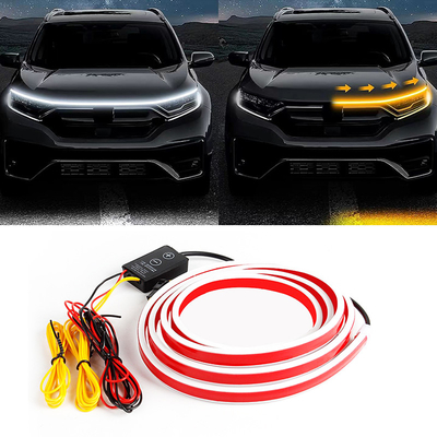 12 فولت DIY سيارة غطاء مرنة LED شريط الضوء بيضاء النهارية أضواء تشغيل الديكور الضوء الخلفي الطويل سيارة ضوء الغلاف الجوي