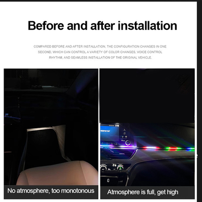 DC5V-12V RGB LED ديكور السيارة الداخلي الجو الضوء أكريليك APP التحكم النمط الخفي