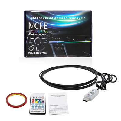 DC5V-12V RGB LED ديكور السيارة الداخلي الجو الضوء أكريليك APP التحكم النمط الخفي