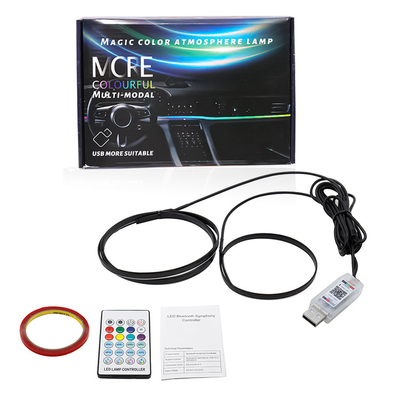 DC5V-12V RGB LED ديكور السيارة الداخلي الجو الضوء أكريليك APP التحكم النمط الخفي