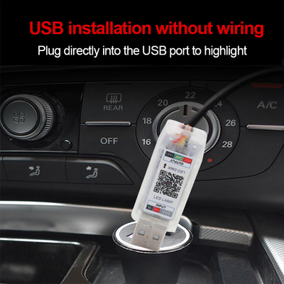DC5V-12V RGB LED ديكور السيارة الداخلي الجو الضوء أكريليك APP التحكم النمط الخفي