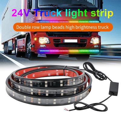 24 فولت 5050 SMD 5A 2.4m أضواء الغلاف الجوي الداخلي للسيارة مع جهاز تحكم عن بعد للشاحنة