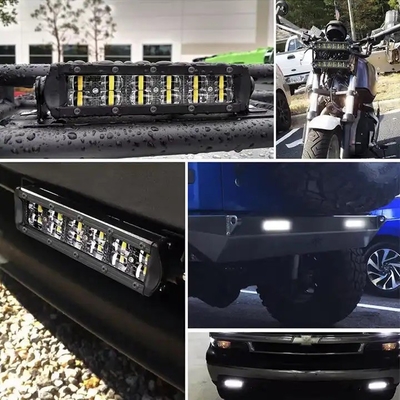 6D عاكس خارج الطريق LED ضوء شريط 4x4 12V 24V صف واحد للسيارات LED ضوء شريط