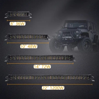 6D عاكس خارج الطريق LED ضوء شريط 4x4 12V 24V صف واحد للسيارات LED ضوء شريط