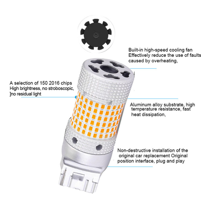 إشارات الدوران LED للسيارات Canbus Fog Light 2016 رقاقة 150 SMD 1156/1157/7440 LED