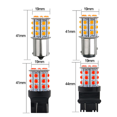 إشارات الدوران LED بيضاء طويلة الأمد للسيارات 12 فولت سبيكة الألومنيوم الجسم أبيض أصفر أحمر 3030 33SMD