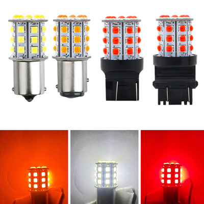 إشارات الدوران LED بيضاء طويلة الأمد للسيارات 12 فولت سبيكة الألومنيوم الجسم أبيض أصفر أحمر 3030 33SMD