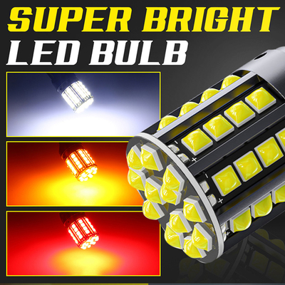 إشارات الدوران LED من سبائك الألومنيوم الأبيض 1156 1157 T20 3030 44SMD ضوء عكس 12V 24V
