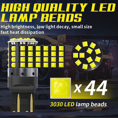 إشارات الدوران LED من سبائك الألومنيوم الأبيض 1156 1157 T20 3030 44SMD ضوء عكس 12V 24V
