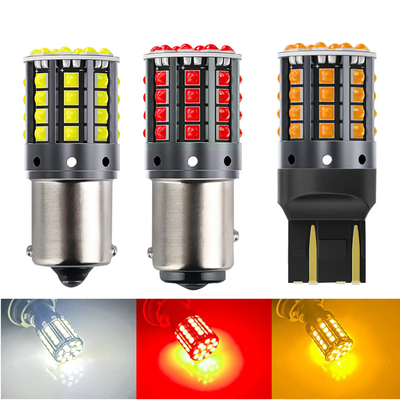 إشارات الدوران LED من سبائك الألومنيوم الأبيض 1156 1157 T20 3030 44SMD ضوء عكس 12V 24V