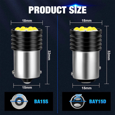 1157 BAY15D LED P21/5W 1156 BA15S P21W المصابيح LED 9 SMD 3030 R5W R10W سيارة عكسية الضوء للامعة