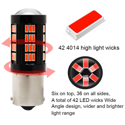 1157 1156 4014 66 SMD ضوء الفرامل LED السيارات العكسية داخل مصابيح LED السيارات Canbus