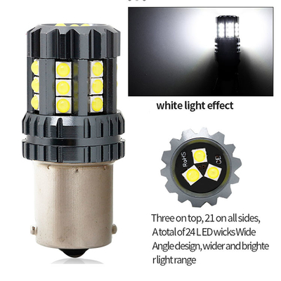 أضواء إشارة الدوران لسيارات LED البيضاء Auto 12V 24V 2835 45SMD 1156 1157 T25 3156 3157 T20 7440 7443 Canbus مصابيح السيارة LED