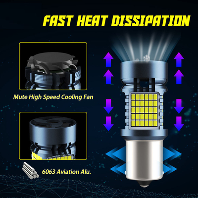مصباح LED مع Canbus 2016 120SMD T20 1156 1157 3156 3157 مصابيح الفرامل LED مع مصباح المروحة الآلية