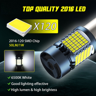 مصباح LED مع Canbus 2016 120SMD T20 1156 1157 3156 3157 مصابيح الفرامل LED مع مصباح المروحة الآلية