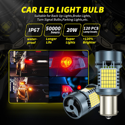 مصباح LED مع Canbus 2016 120SMD T20 1156 1157 3156 3157 مصابيح الفرامل LED مع مصباح المروحة الآلية