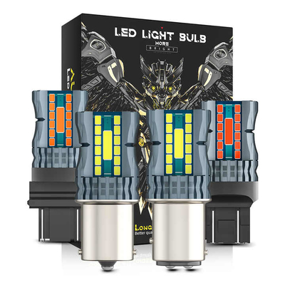 مضاد للماء 12V 1156 3030 24LED + 2COB إشارة إشارة الفرامل 3156 مصباح LED مزدوج اللون