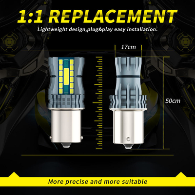 مضاد للماء 12V 1156 3030 24LED + 2COB إشارة إشارة الفرامل 3156 مصباح LED مزدوج اللون