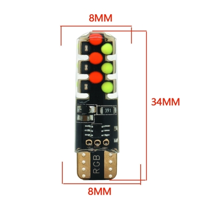 السيارات النوع الجديد الداخلية مصباح LED T10 5050 6SMD لون RGB مع RGB مع ريموت ضوء مضيء