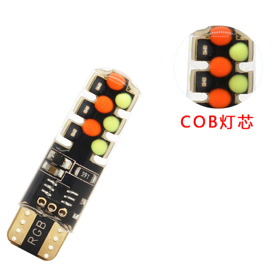 السيارات النوع الجديد الداخلية مصباح LED T10 5050 6SMD لون RGB مع RGB مع ريموت ضوء مضيء