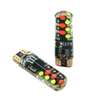 السيارات النوع الجديد الداخلية مصباح LED T10 5050 6SMD لون RGB مع RGB مع ريموت ضوء مضيء