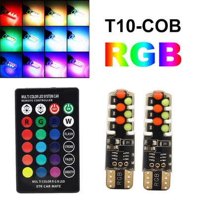 السيارات النوع الجديد الداخلية مصباح LED T10 5050 6SMD لون RGB مع RGB مع ريموت ضوء مضيء
