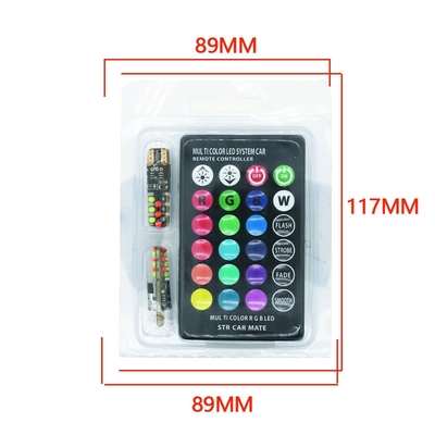 السيارات النوع الجديد الداخلية مصباح LED T10 5050 6SMD لون RGB مع RGB مع ريموت ضوء مضيء