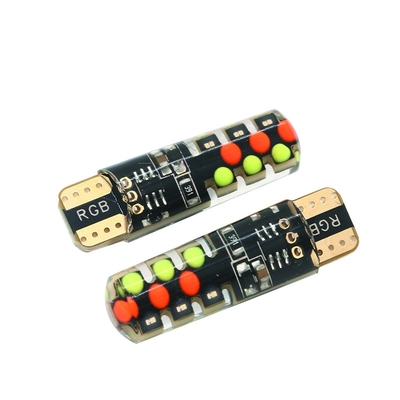 السيارات النوع الجديد الداخلية مصباح LED T10 5050 6SMD لون RGB مع RGB مع ريموت ضوء مضيء