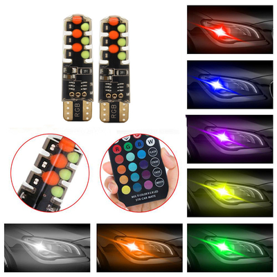 السيارات النوع الجديد الداخلية مصباح LED T10 5050 6SMD لون RGB مع RGB مع ريموت ضوء مضيء