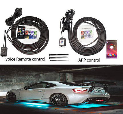 مصابيح السيارة الداخلية LED متعددة الألوان التحكم عن بعد مرنة ABS 12 فولت سيارة LED الشريط الضوء