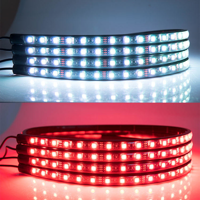 مصابيح السيارة الداخلية LED متعددة الألوان التحكم عن بعد مرنة ABS 12 فولت سيارة LED الشريط الضوء